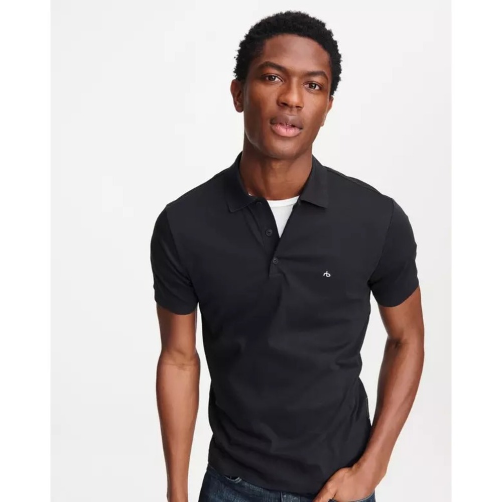 Rag & Bone Mens Shirt Size X Large Black Polo Short Sleeve Standard Issue‎